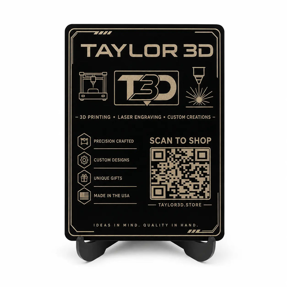 Custom QR Code Acrylic Sign Taylor 3D