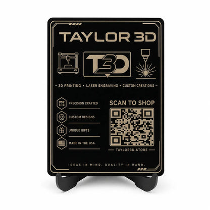 Custom QR Code Acrylic Sign Taylor 3D
