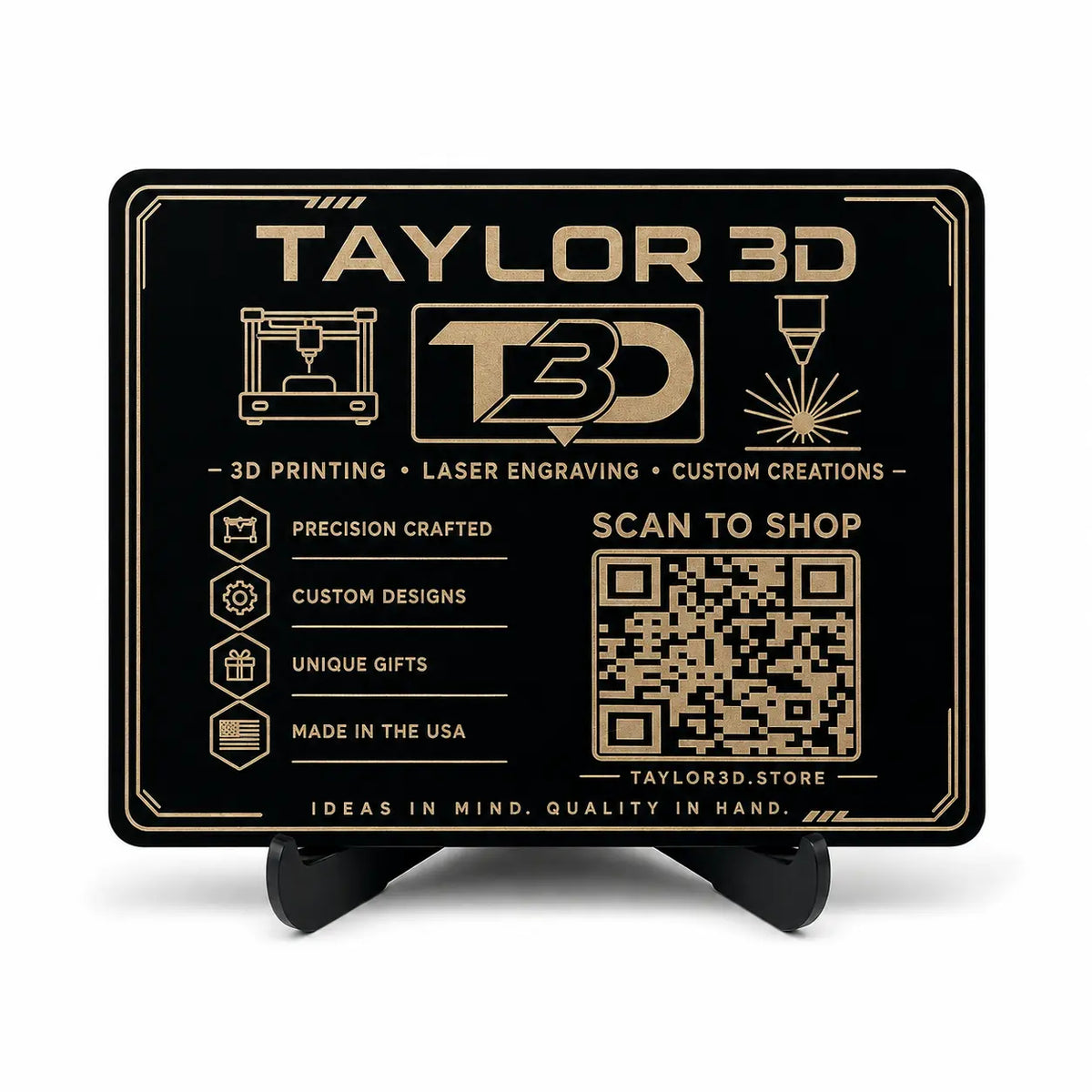 Custom QR Code Acrylic Sign Taylor 3D