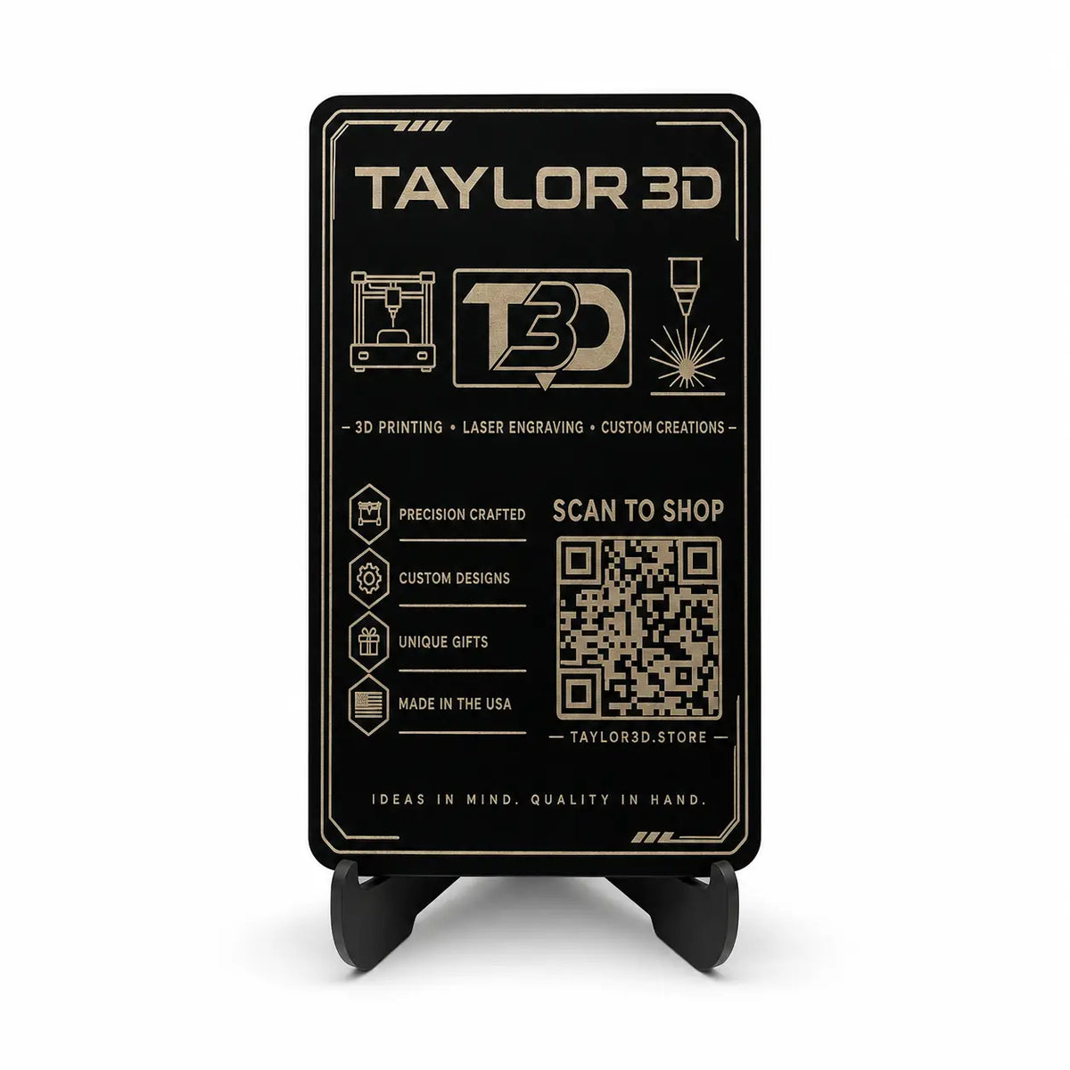 Custom QR Code Acrylic Sign Taylor 3D