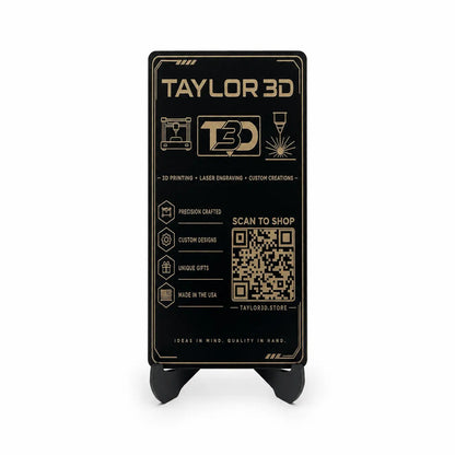 Custom QR Code Acrylic Sign Taylor 3D