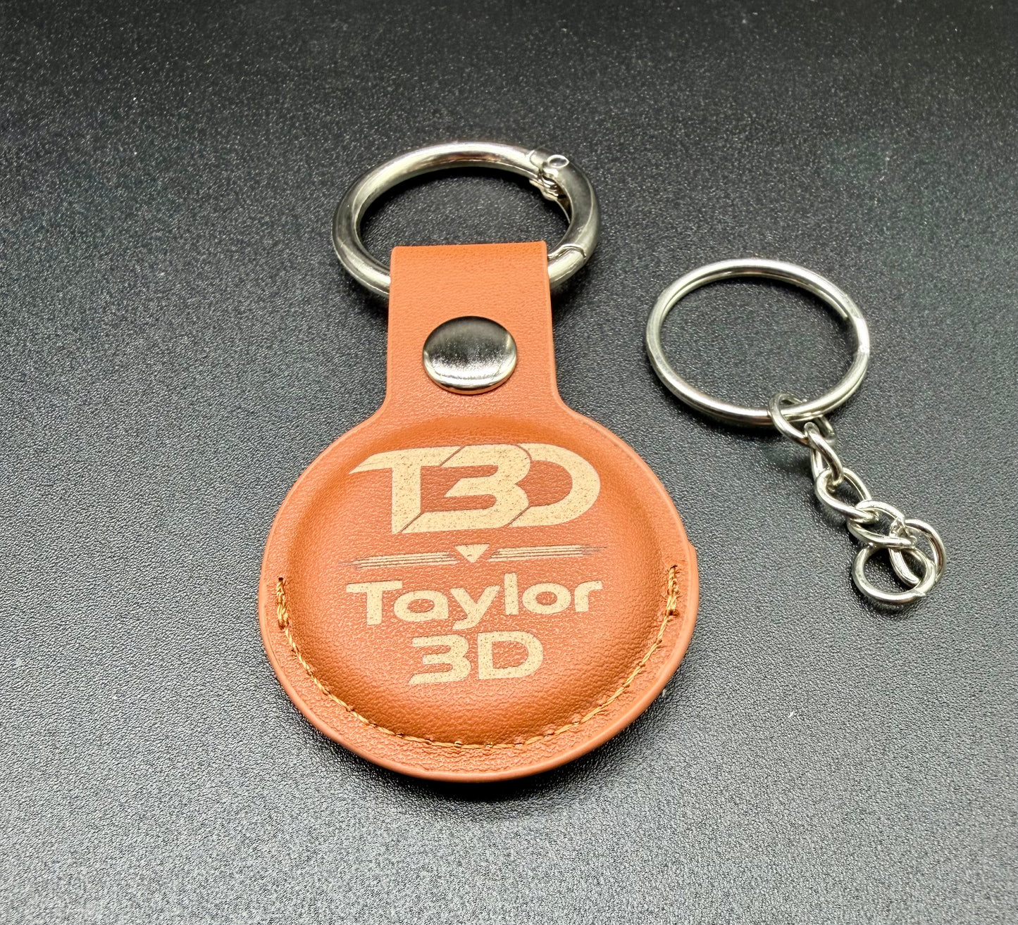 Custom Engraved PU Leather AirTag Keychain Holder