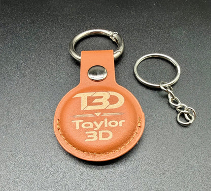 Custom Engraved PU Leather AirTag Keychain Holder
