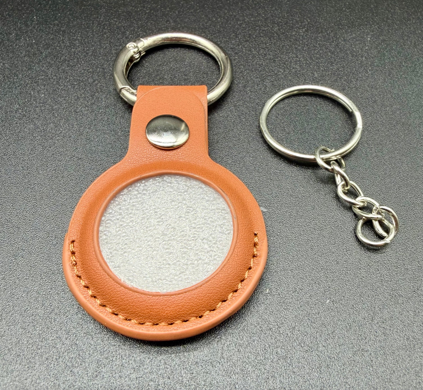 Custom Engraved PU Leather AirTag Keychain Holder