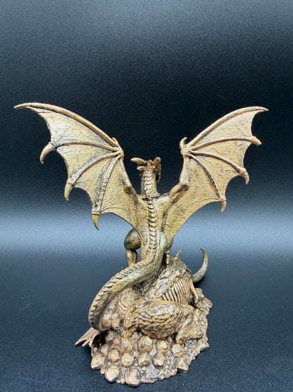 Hand-Finished Gold Fantasy Dragon on Mammoth Carcass — 150mm Collectible