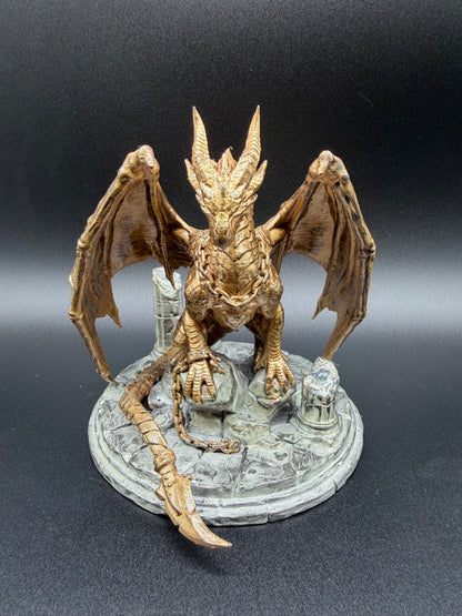 Hand-Finished Chained Fantasy Dragon Statue — 150mm Collectible