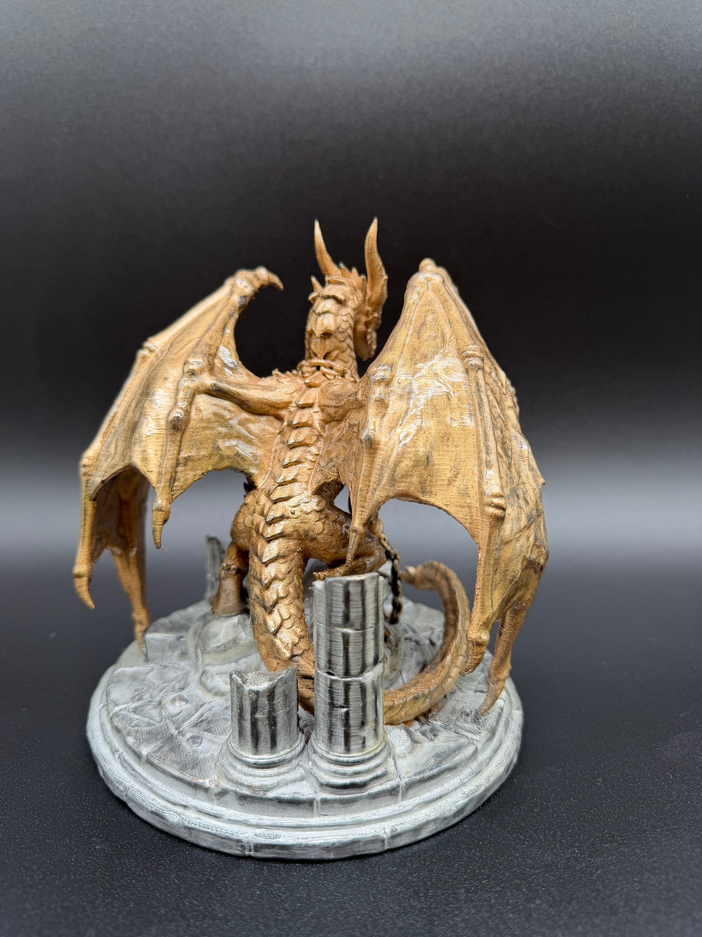 Hand-Finished Chained Fantasy Dragon Statue — 150mm Collectible