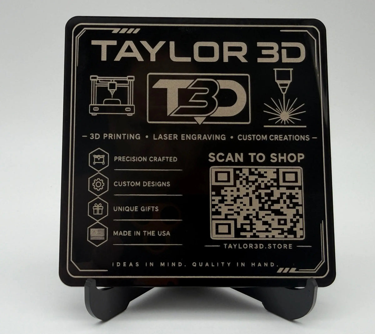 Custom QR Code Acrylic Sign Taylor 3D