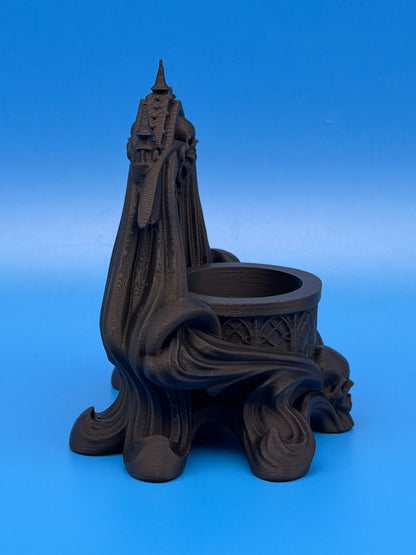 Gothic Skull & Bat LED Tealight Holder – Black Matte PLA Taylor 3D