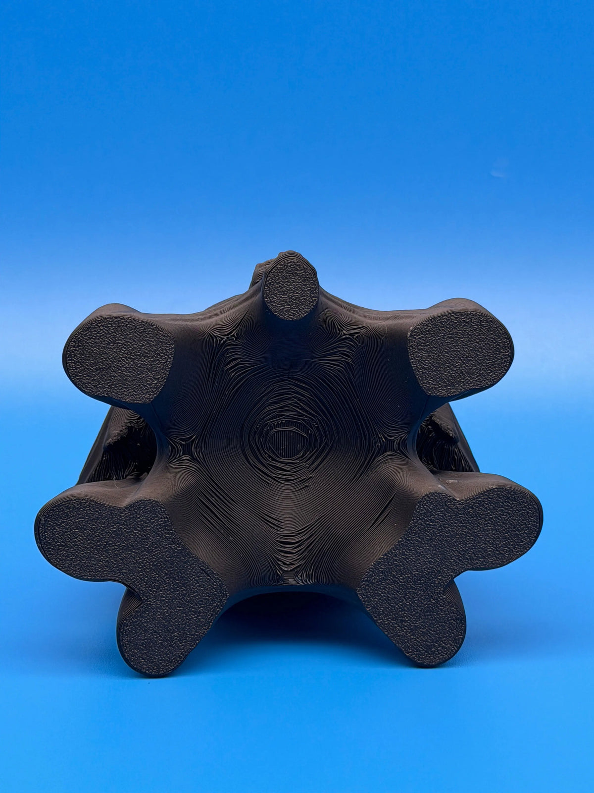 Bottom view of Taylor 3D Gothic Skull and Bat LED tealight holder in black matte PLA