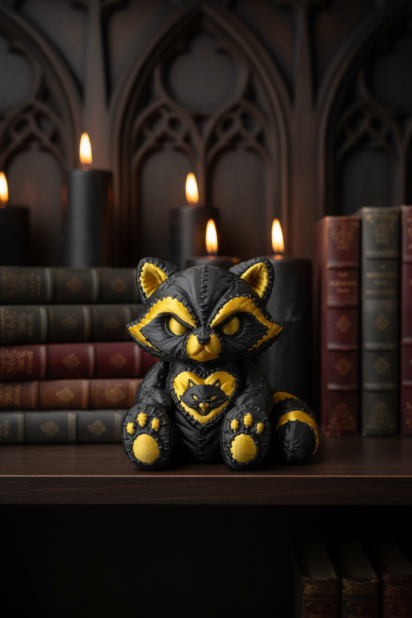 Stitchborn Raccoon – Gothic Raccoon Statue | 3D Printed Collectible