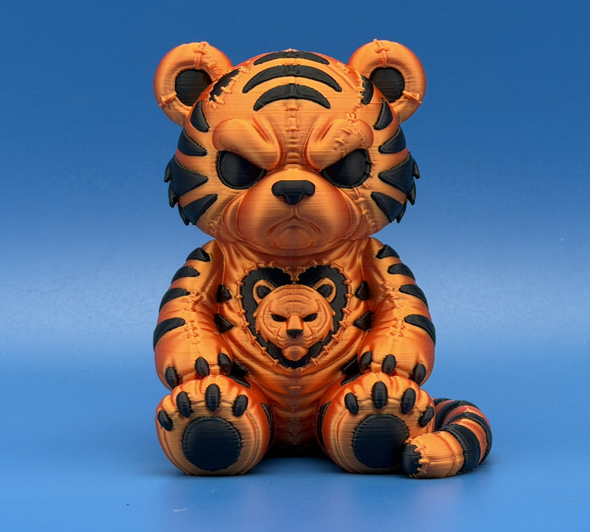 Stitchborn Tiger – Black and Orange Gothic 3D Printed Collectible