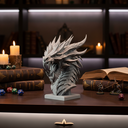 High-Detail Dragon Bust – Primer & Paint Ready