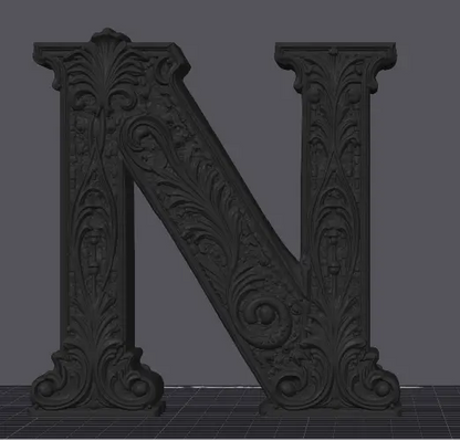Gothic Baroque Initial Decor – A–Z | Personalized 3D Printed Letter Taylor 3D