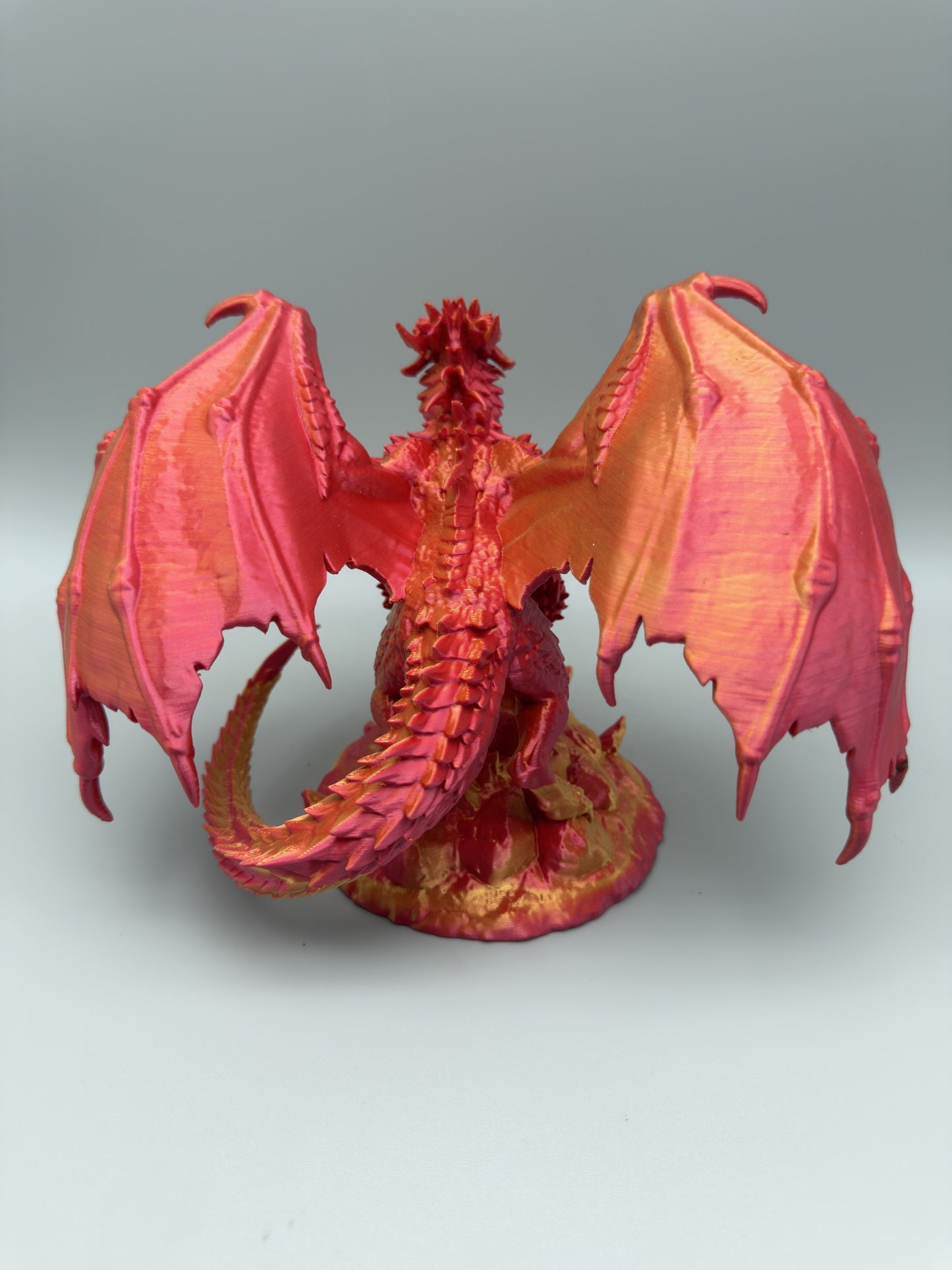 Workshop Second – Adult Red & Gold Dragon Statue – Repaired Display Piece