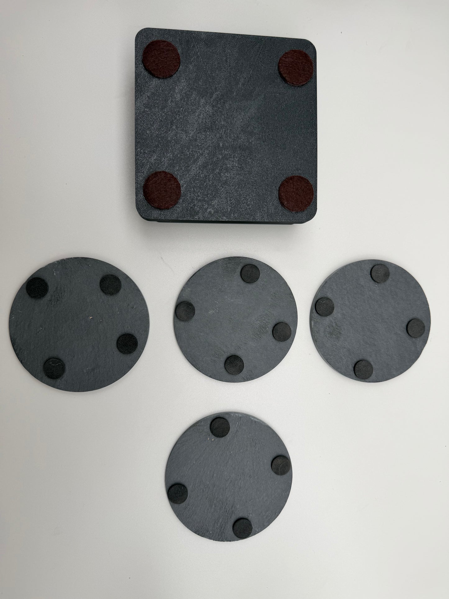 California Heritage Slate Coaster Set with 3D Printed Holder (Square)
