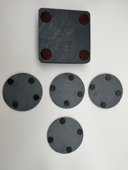California Heritage Slate Coaster Set with 3D Printed Holder (Square)