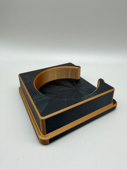 Black & Gold Dual-Color Coaster Holder for 100 mm Round Coasters